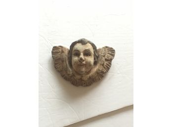 Wooden Carved Cherub Angel Wall Plaque