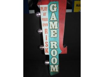 25 Inch Lighted Double Sided Game Room Sign