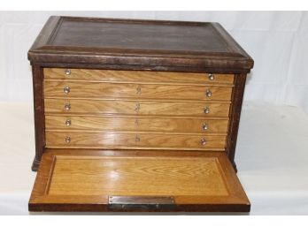 Fantastic BIG Antique Sterling Silverware WOOD Chest Multi Drawer Cabinet Possible MACHINIST BOX