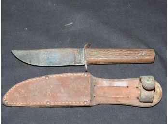 Old Sportsman Knife With Leather Sheath