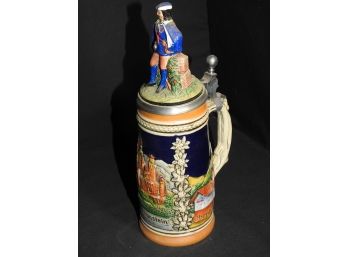 Vintage Hand Made Limited Edition German Stein With Awesome Topper