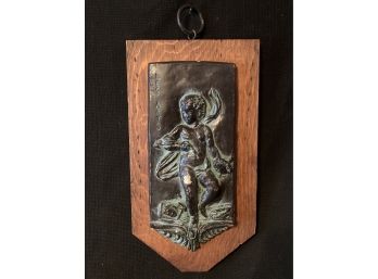 'Les Arts' Wooden Relief Wall Hanging