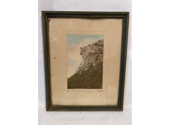 'Old Man Of The Mountains' - Charles Sawyer Hand Colored Photograph