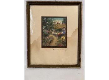 Wallace Nutting 'Larkspur' Hand Tinted Print