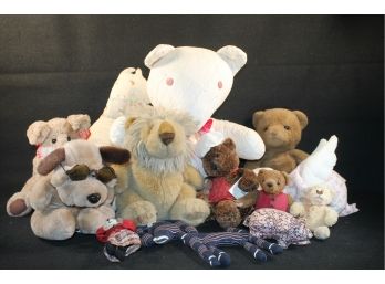 Vintage Collection Of Stuffed Animals - Original Teddy, Gund & Singed Patchwork Bear & More