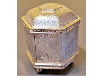 Vintage  Silver Plate Dutch Marriage Box Replica Friesland MMA Metropolitan Museum Of Art