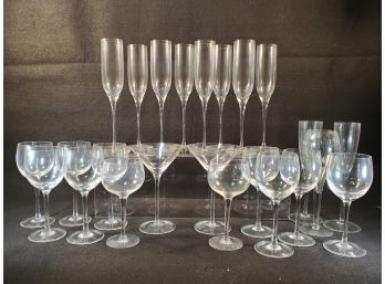 Vintage Clear Crystal Wine, Martini & Champagne Stemware - Including Villeroy Boch Wine Glasses