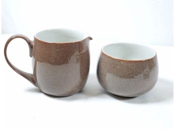 Denby Coloroll England Stoneware Open Sugar Bowl And Creamer Pitcher Set