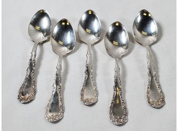 Five Vintage Simeone L. & George Rogers Silver Plated Demitasse Spoons