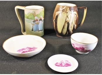 Antique & Vintage Porcelain C 1795 Pinxton John Cutts Cup & Bowl, RC Bavaria & JP Limoges France