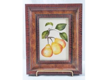 Vintage Theorem Oil On Paper - Seckel Pear Professionally Framed Painting