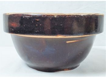 Fantastic Antique Brown Glazed Stoneware Mixing Bowl