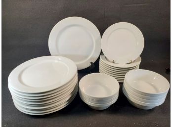 Set Of Thomsa Germany All White Porcelain Dinnerware