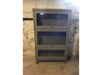 Industrial Gray Metal With Glass Book Cases