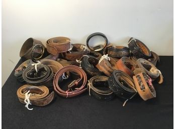 Huge Lot Of Vintage Belts
