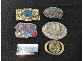 Lot Of 6 Country Belt Buckle Lot