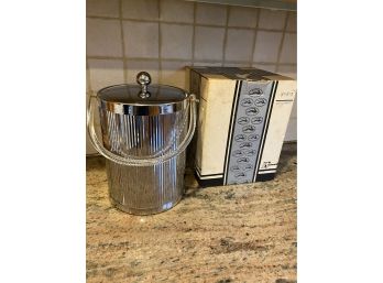 Vintage Kraftware Chrome Ice Bucket With Lucite Handle