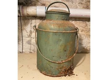 Vintage Green Rusted Milk Can