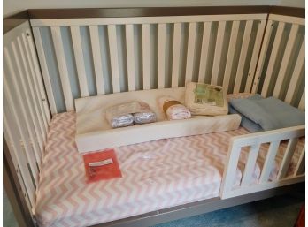 Delta Children Tribeca 4-in-1 Baby Convertible Crib, White & Grey