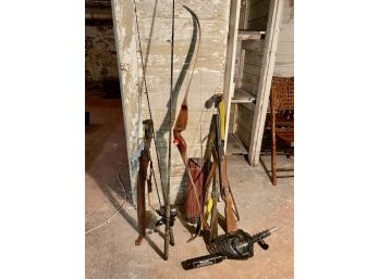 Fishing Poles, Bows, Knife, BB Guns & Paintball Gun