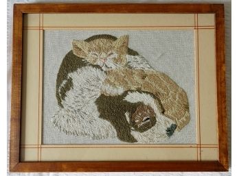 Cat And Dog Framed Needlework