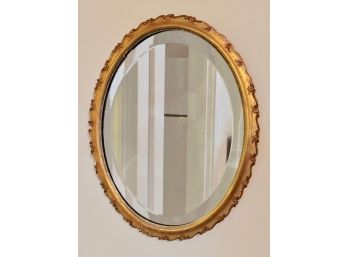 Gilt Framed Beveled Glass Oval Mirror