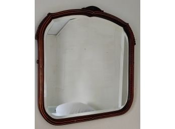 Vintage Beveled Glass Wood Framed Mirror