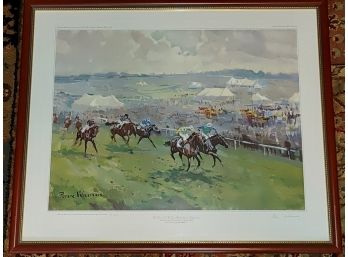 Signed Peter Williams Horse Racing Lithograph
