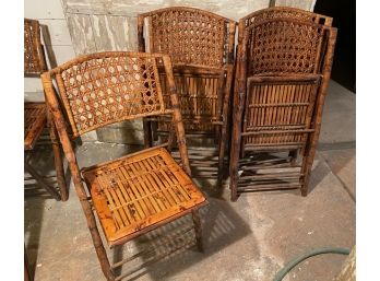 Bamboo And Rattan Folding Chairs (4)