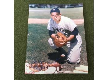 Vintage 8' X 10' Color Photograph Of Yogi Berra New York Yankees. In Excellent Condition.