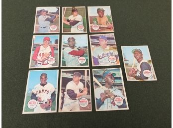 (10) Vintage 1960's T.C. G. Baseball 5'x 7' Color Photographs Of Bob Clemente, Mickey Mantle, Hank Aaron