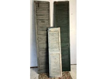 Trio Of Vintage Hand Painted Shutters