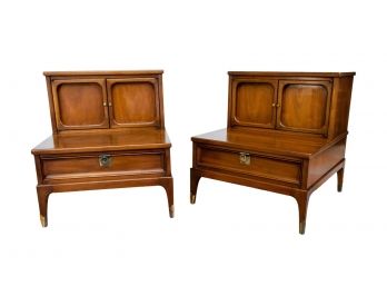 Mid Century Walnut Side Tables By White Fine Furniture Company - A Pair