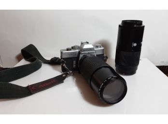 Minolta SRT 201 Extended Lens Camera With Extra Lens