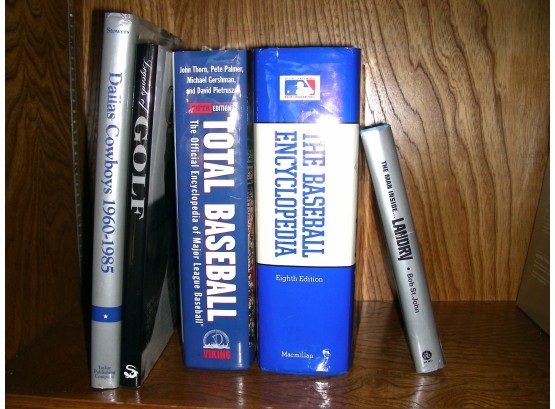 5 Books On Sports: Golf, 2 Baseball, 2 Cowboys,
