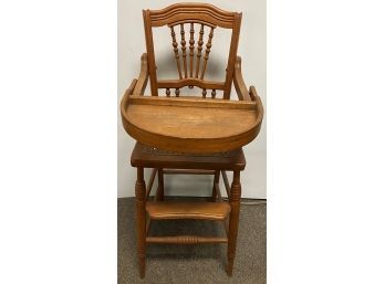 Vintage Stick And Ball Caned Seat Highchair
