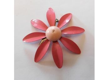Metal Flower Pin In Shades Of Pink