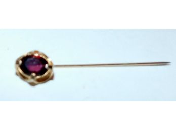 Gold Stck Pin With Ruby