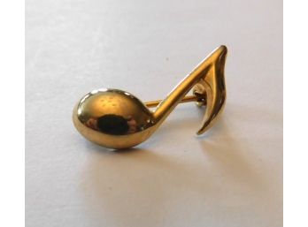 Small Gold Tone MUSICAL NOTE Pin