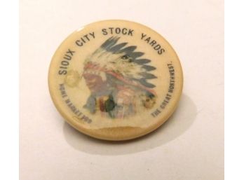Advertising Button 'SIOUX CITY STOCK YARDS