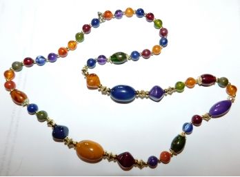 Colorful Vintage Necklace,,, Various Size Beads