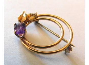 TRuly Elegant Small Gold Pin With Amethyst?