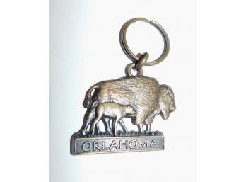 'OKLAHOMA' Key Chain, Bison/Bufffalo Shape