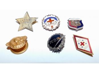SIX Small Pins (Religious-Military & Fraternal)