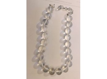 Heavy Clear Ball Beads Necklace