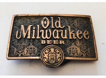 'old Milwaukee Beer' Belt Buckle, Copper Finish