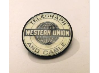 Advertising Button, 'WESTERN UNIONTELEGRAPH AND CABLE'