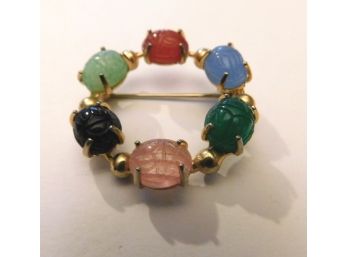 Vintage Scareb Pin, 6 Vibrant Colors!