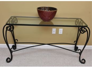 Pier 1 Wrought Iron And Glass Console Table