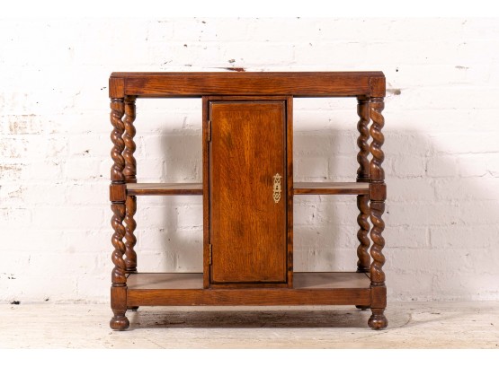Antique William & Mary Accent Table With Cabinet